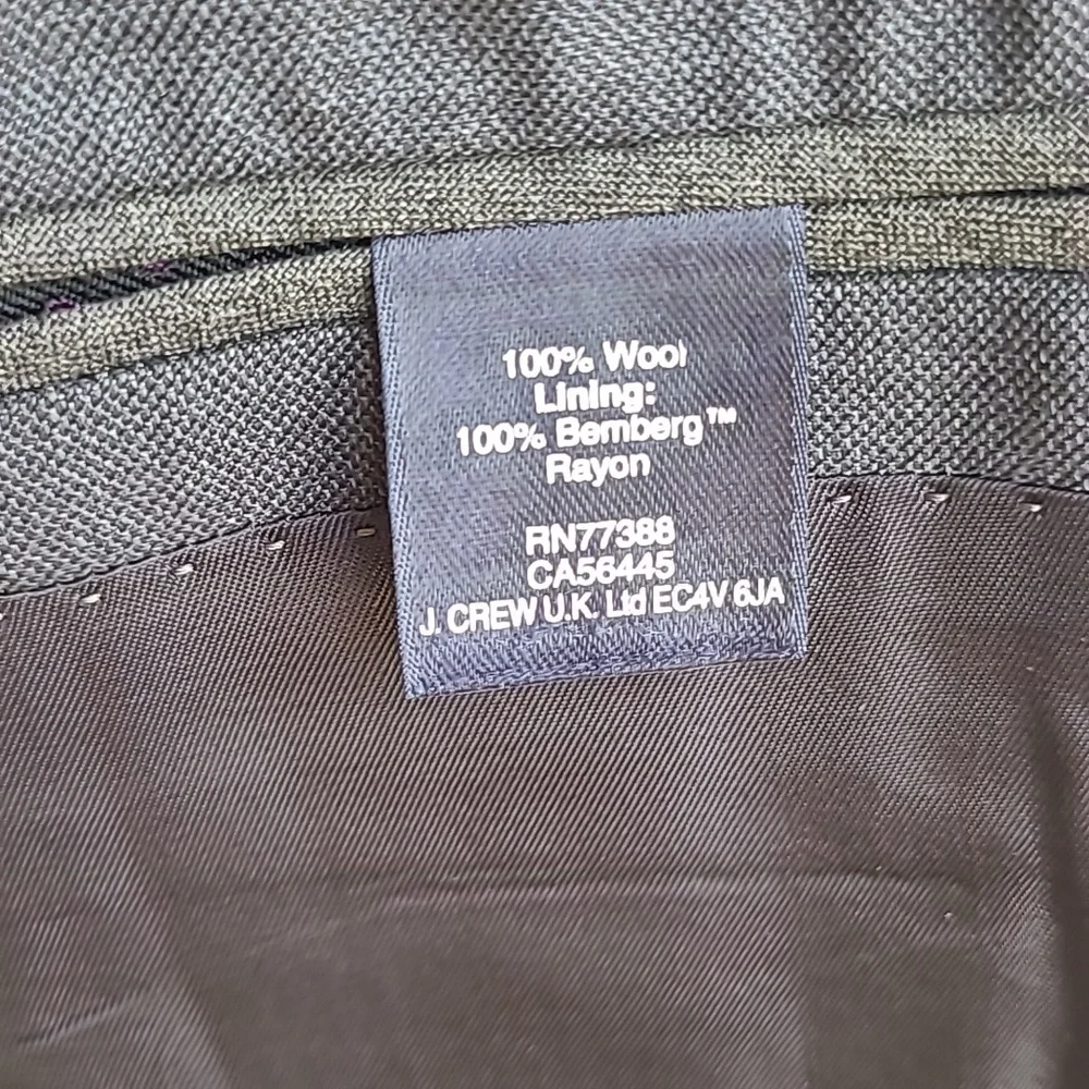 J CREW Ludlow Solid Grey Weave Wool Tollegno 1900 Cloth Sz 36‎ R Mens Sport Coat